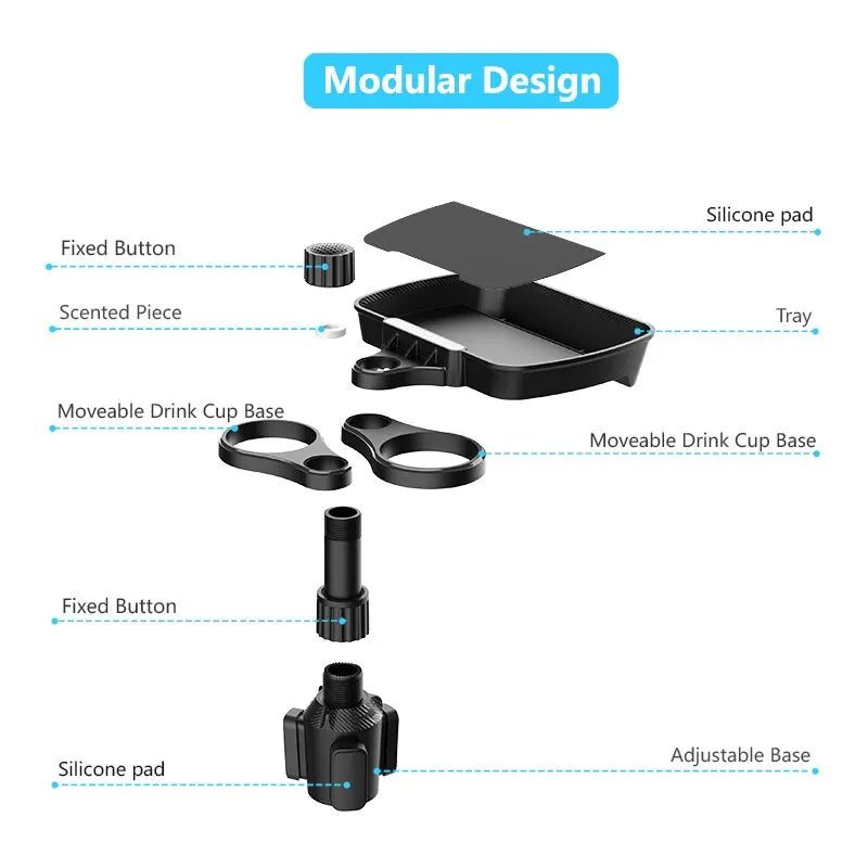 Dual Cup holder and food Tray for Car