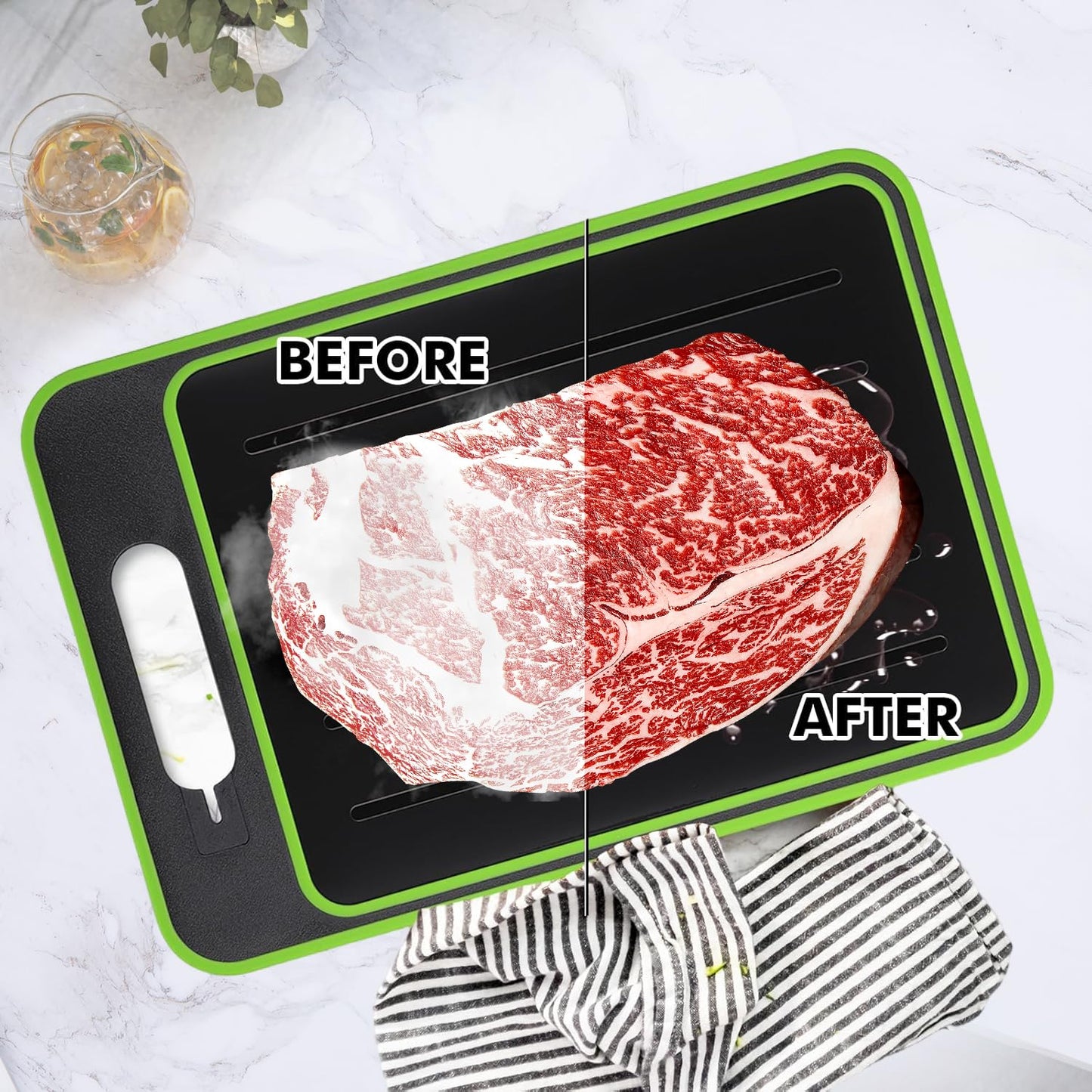 CLERANCE - 4-In-1 Chopping & Defrosting Board + 2 Layer Eggs Storage Organizer FREE